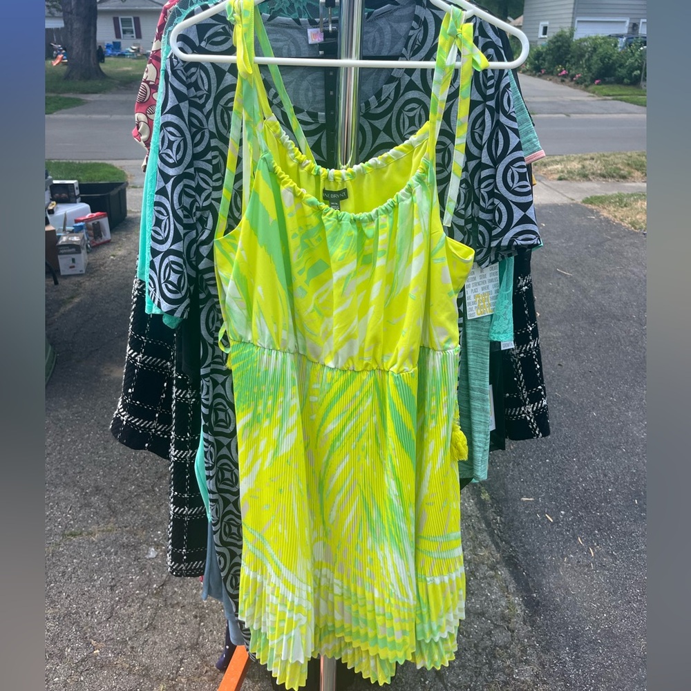 Lane Bryant Yellow and Green Dress 14/16